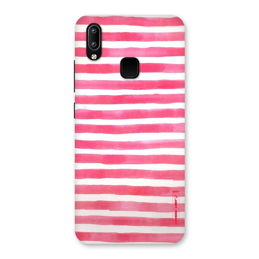 White And Pink Stripes Back Case for Vivo Y93