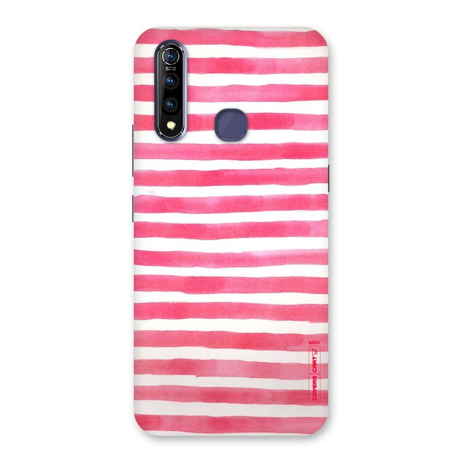 White And Pink Stripes Back Case for Vivo Z1 Pro