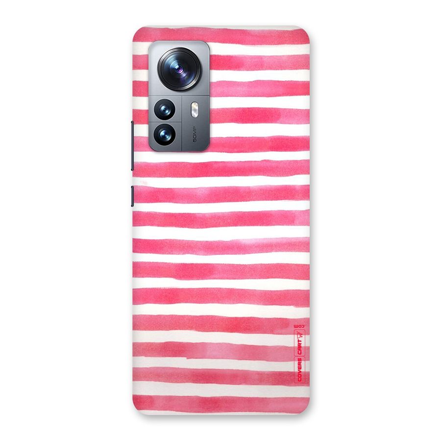 White And Pink Stripes Back Case for Xiaomi 12 Pro