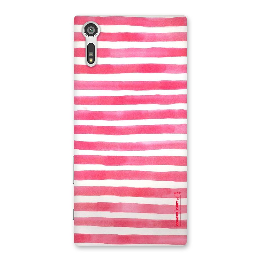 White And Pink Stripes Back Case for Xperia XZ