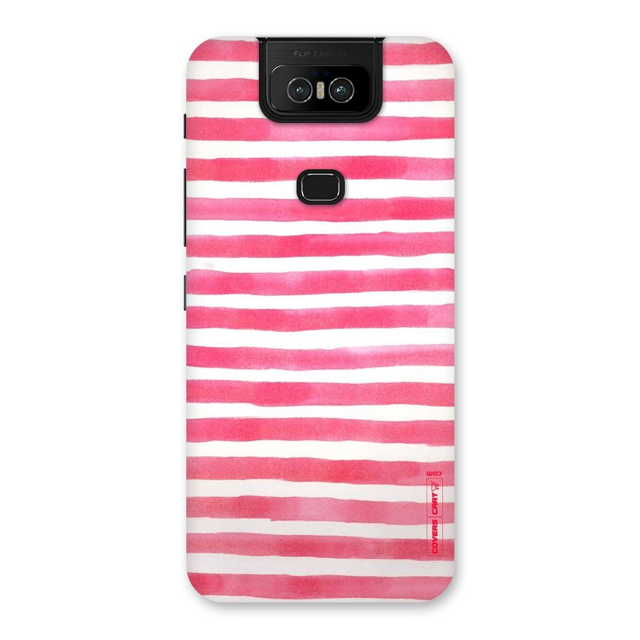 White And Pink Stripes Back Case for Zenfone 6z