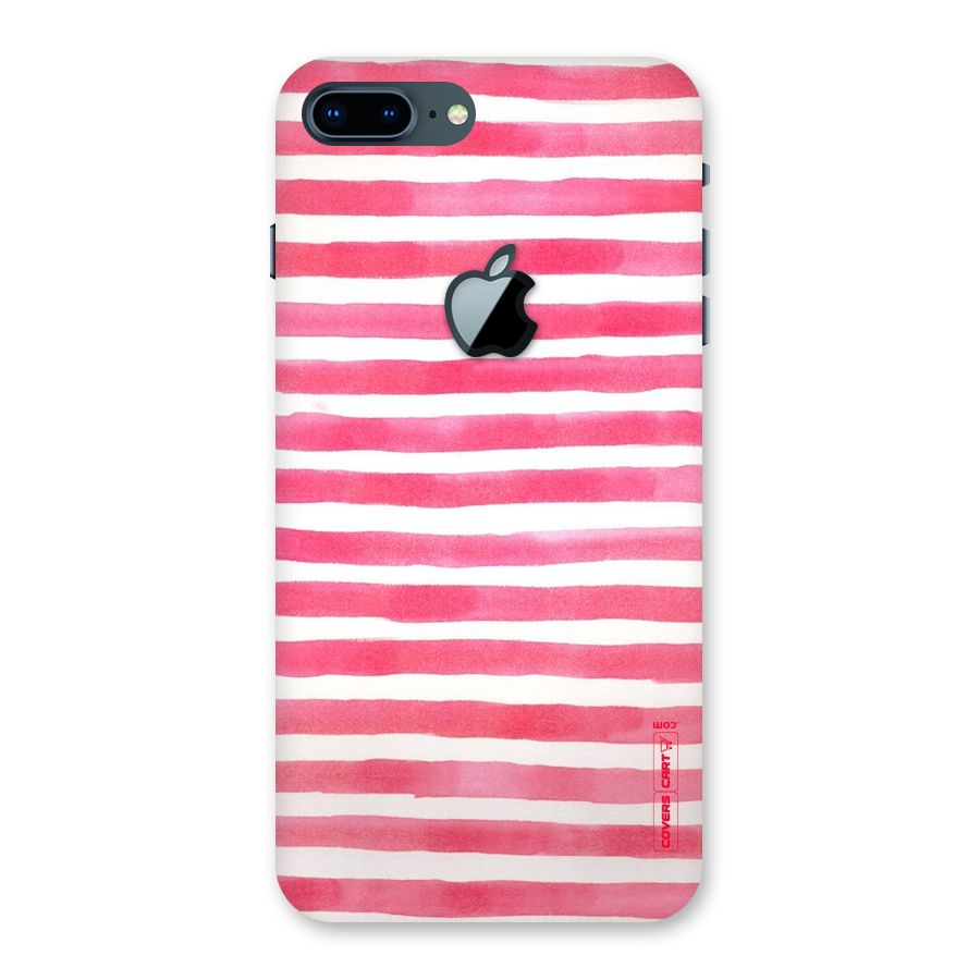 White And Pink Stripes Back Case for iPhone 7 Plus Apple Cut