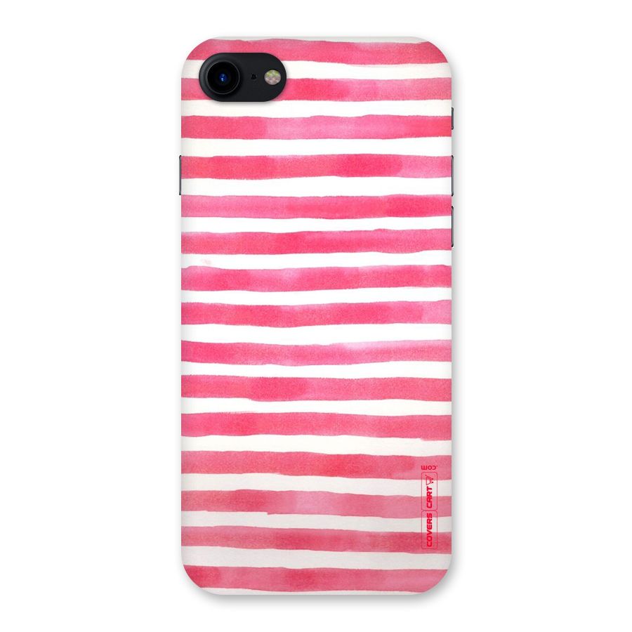 White And Pink Stripes Back Case for iPhone SE 2020