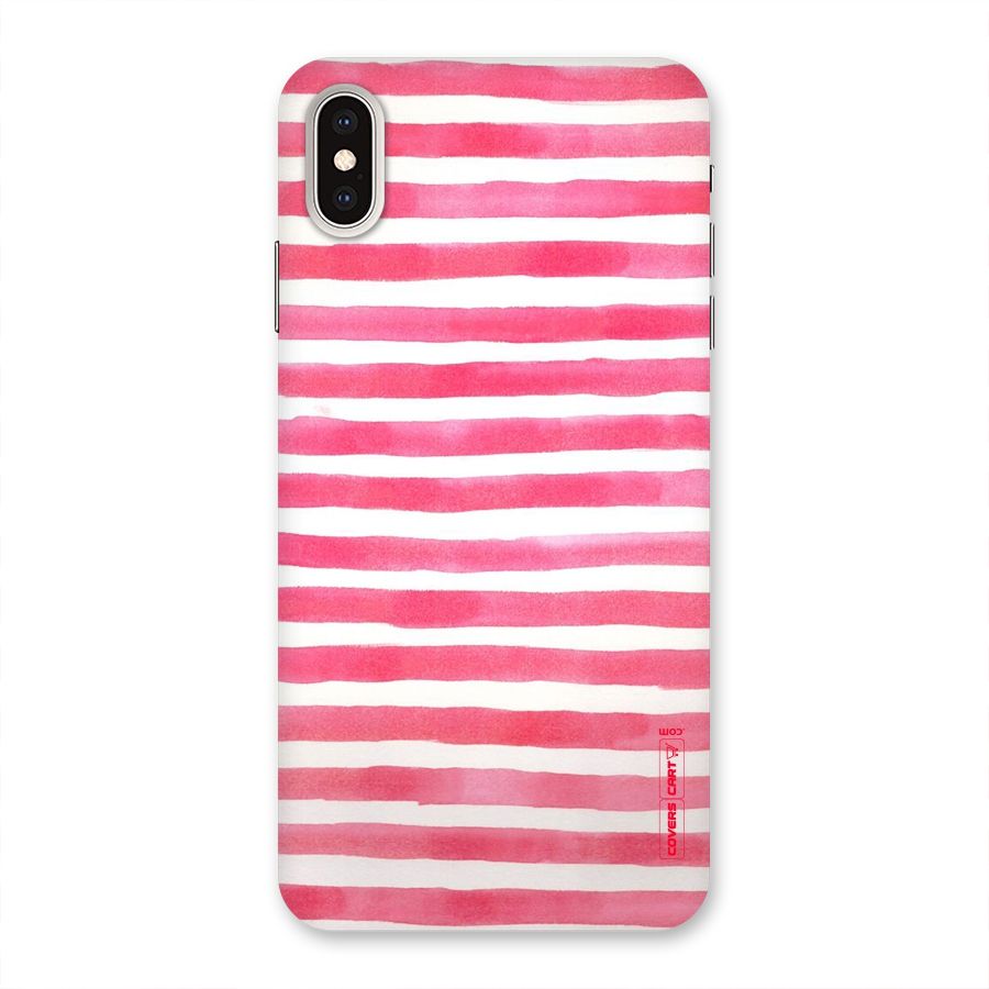White And Pink Stripes Back Case for iPhone XS Max