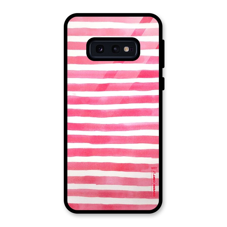 White And Pink Stripes Glass Back Case for Galaxy S10e