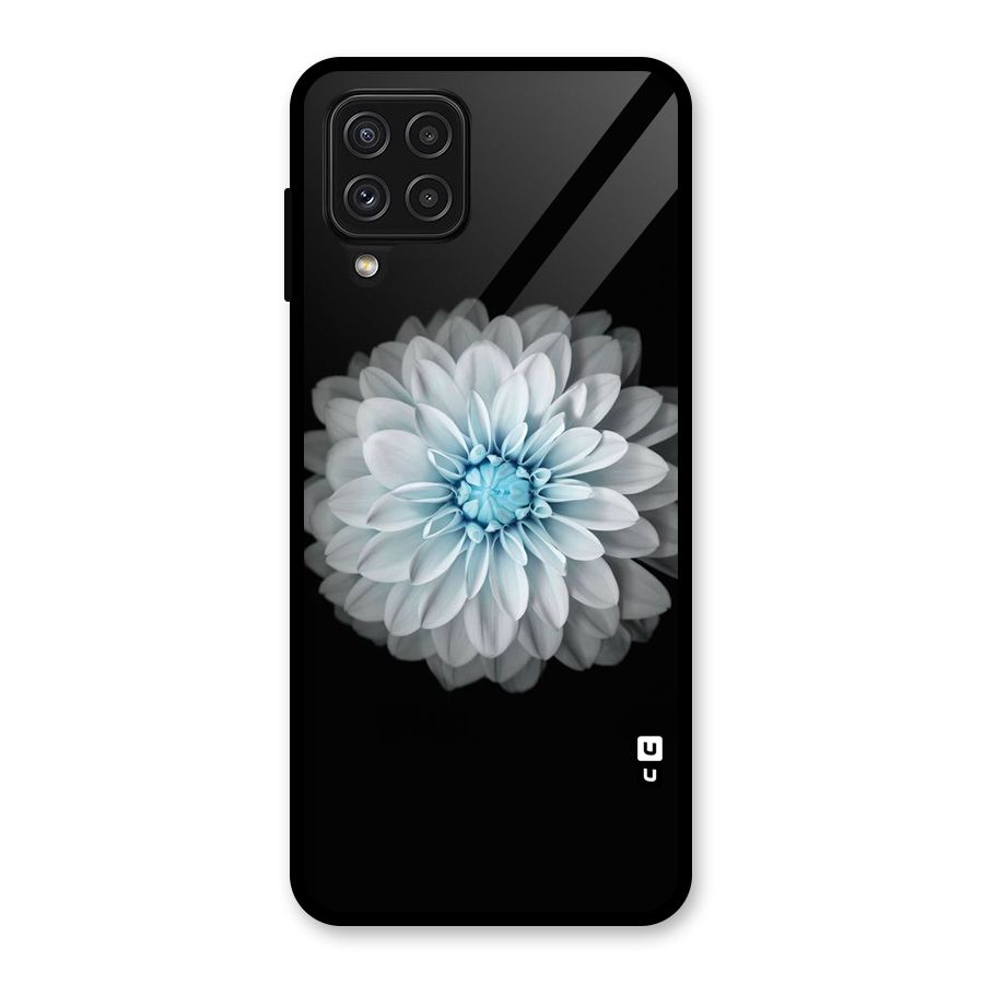 White Bloom Glass Back Case for Galaxy A22 4G