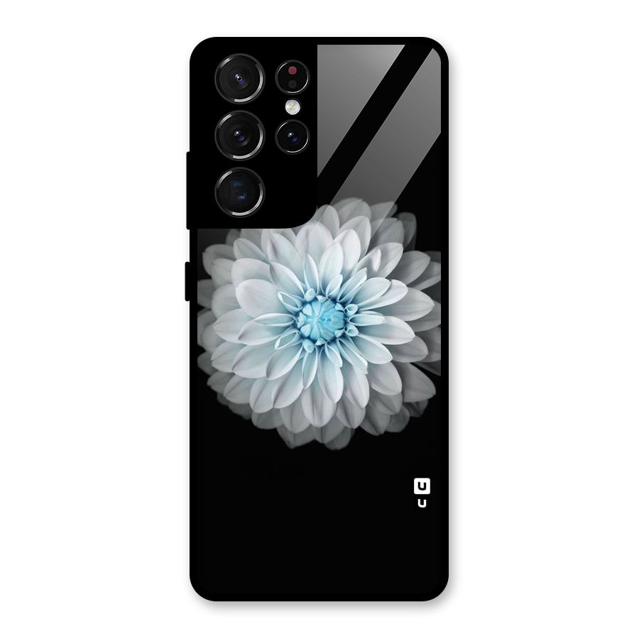 White Bloom Glass Back Case for Galaxy S21 Ultra 5G