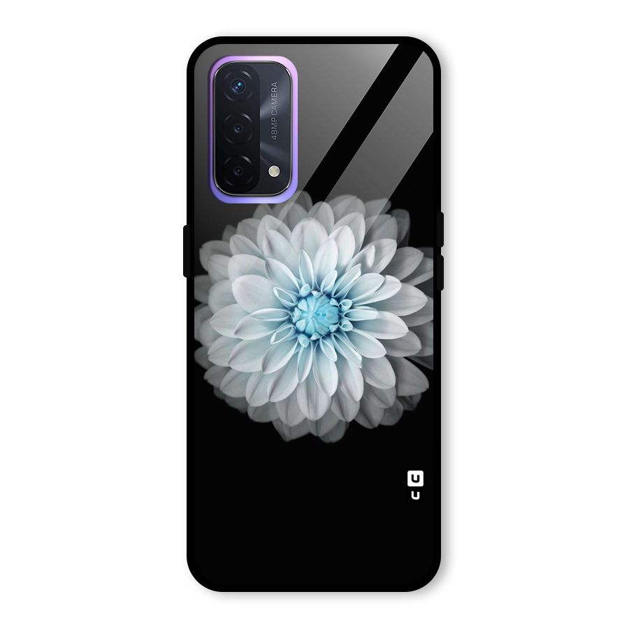 White Bloom Glass Back Case for Oppo A74 5G