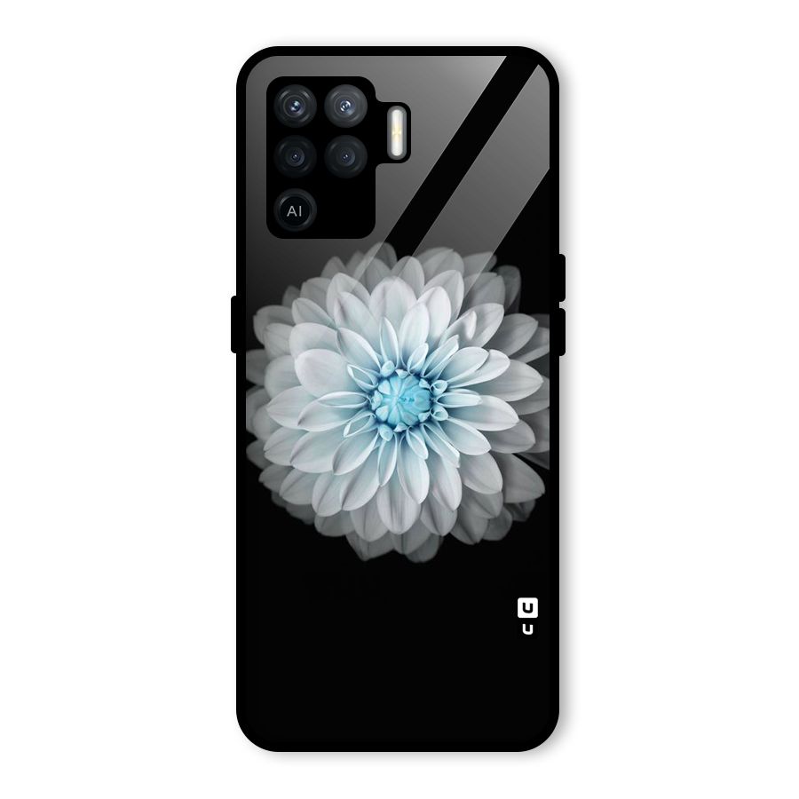 White Bloom Glass Back Case for Oppo F19 Pro