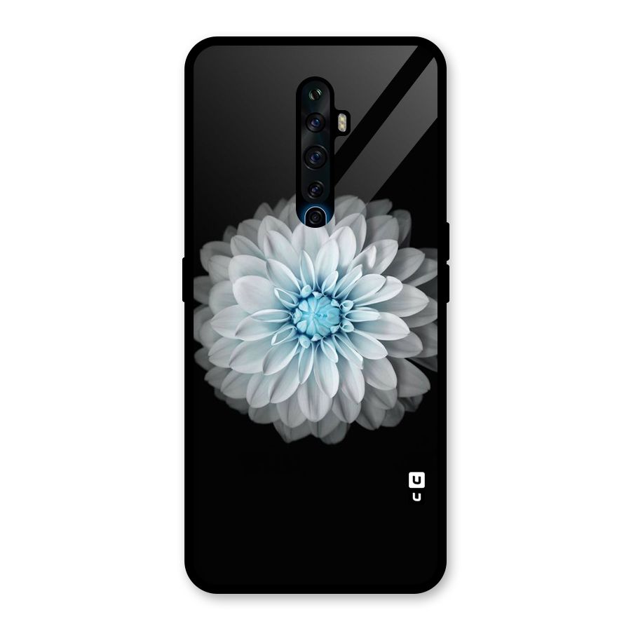 White Bloom Glass Back Case for Oppo Reno2 F