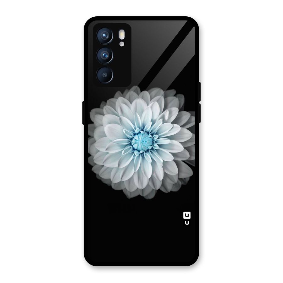 White Bloom Glass Back Case for Oppo Reno6 5G