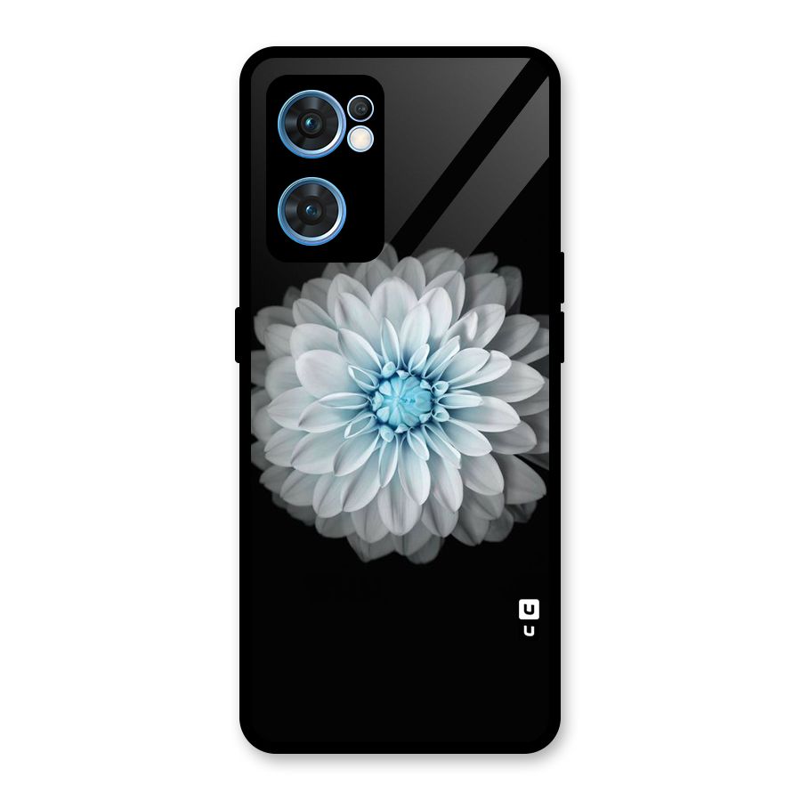 White Bloom Glass Back Case for Oppo Reno7 5G