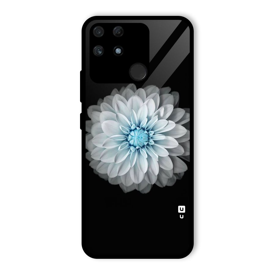 White Bloom Glass Back Case for Realme Narzo 50A