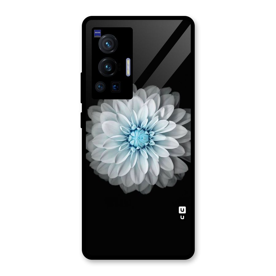 White Bloom Glass Back Case for Vivo X70 Pro