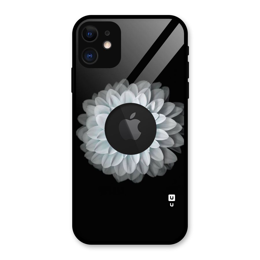White Bloom Glass Back Case for iPhone 11 Logo Cut