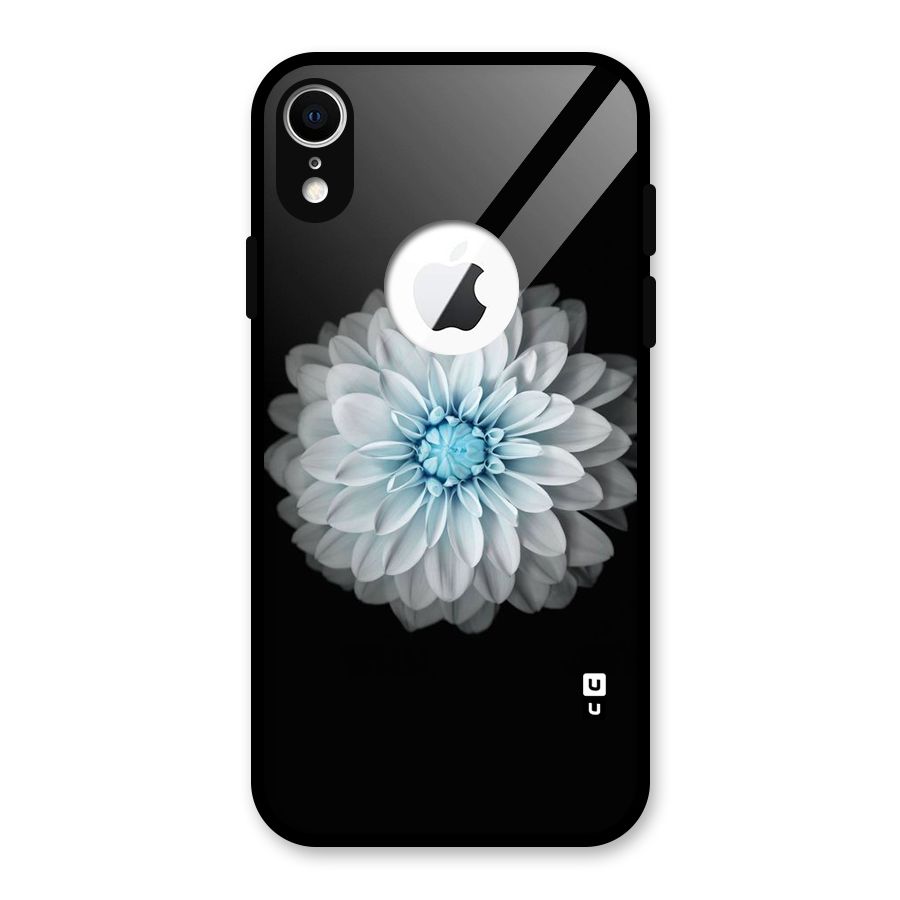 White Bloom Glass Back Case for iPhone XR Logo Cut