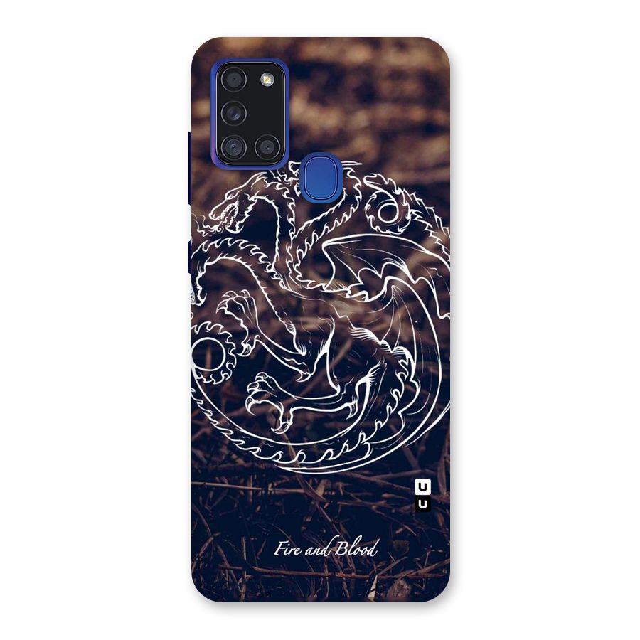 White Circle Back Case for Galaxy A21s