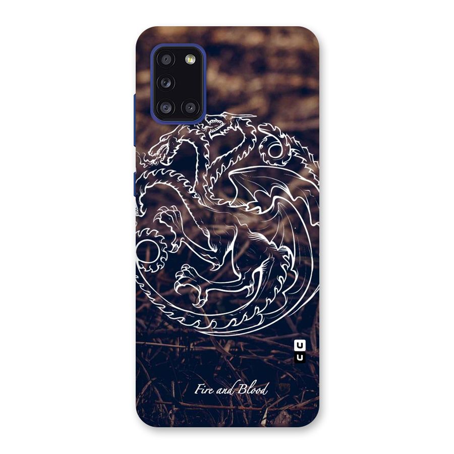 White Circle Back Case for Galaxy A31