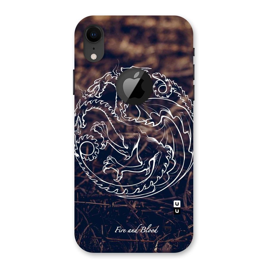 White Circle Back Case for iPhone XR Logo Cut