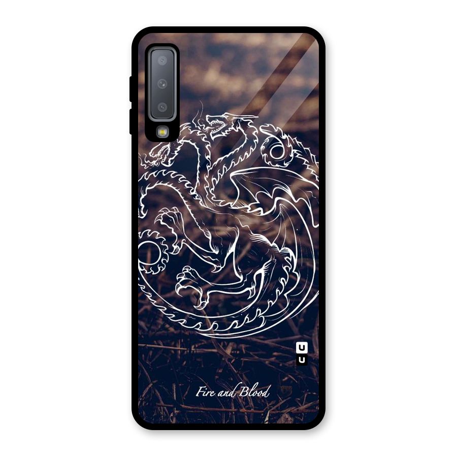 White Circle Glass Back Case for Galaxy A7 (2018)