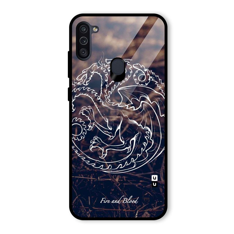 White Circle Glass Back Case for Galaxy M11