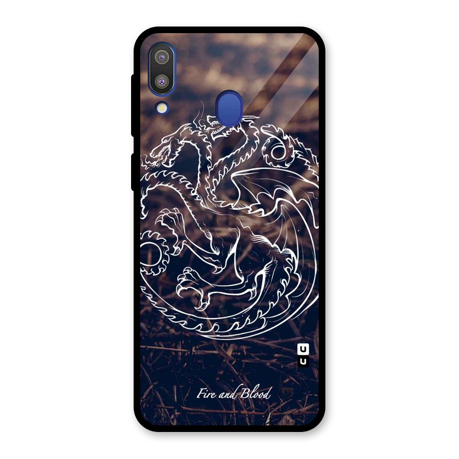 White Circle Glass Back Case for Galaxy M20