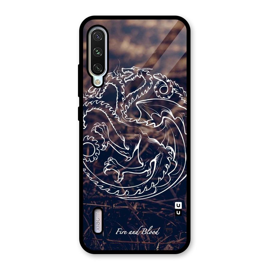 White Circle Glass Back Case for Mi A3