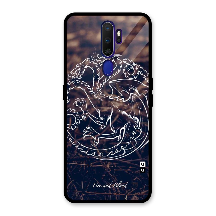 White Circle Glass Back Case for Oppo A9 (2020)