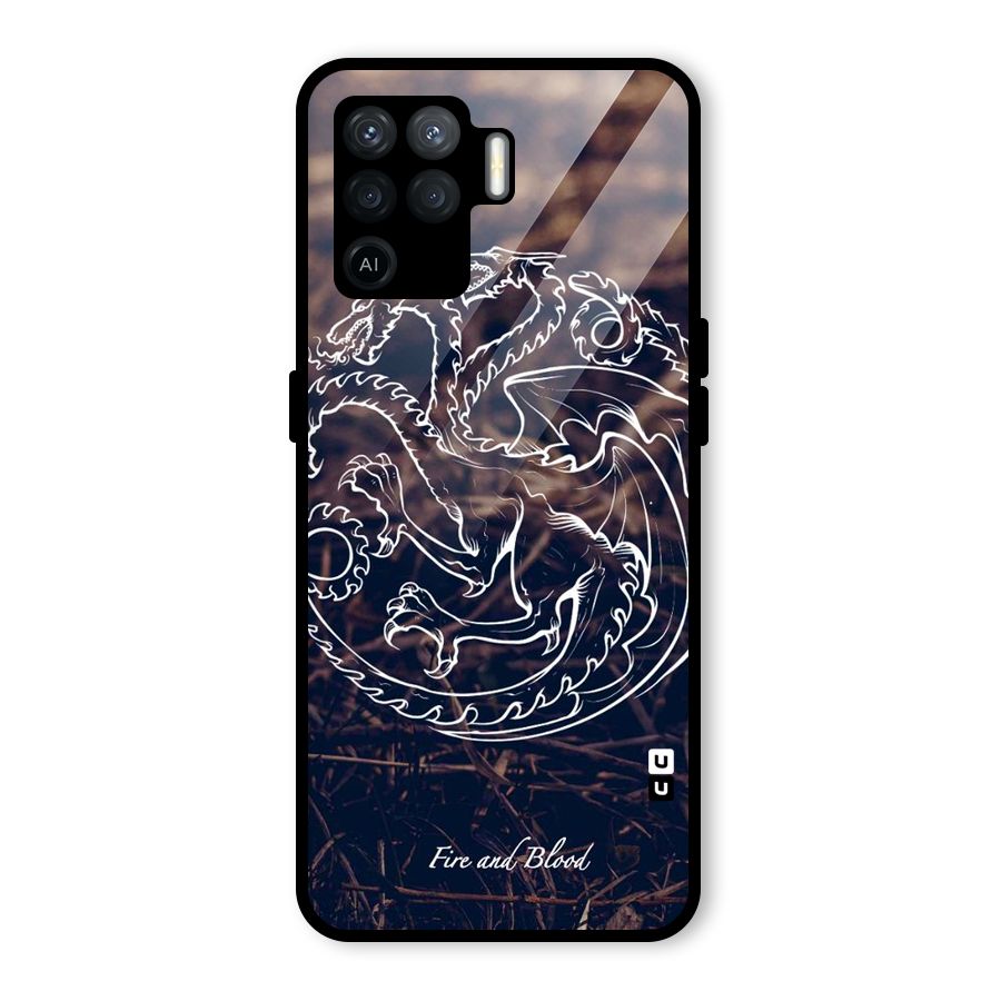 White Circle Glass Back Case for Oppo F19 Pro