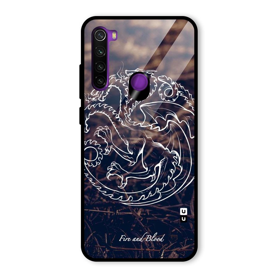 White Circle Glass Back Case for Redmi Note 8