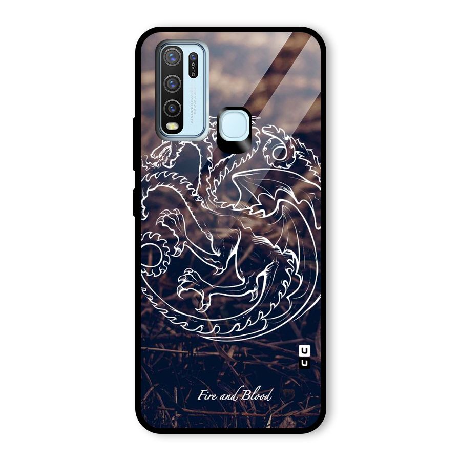 White Circle Glass Back Case for Vivo Y50