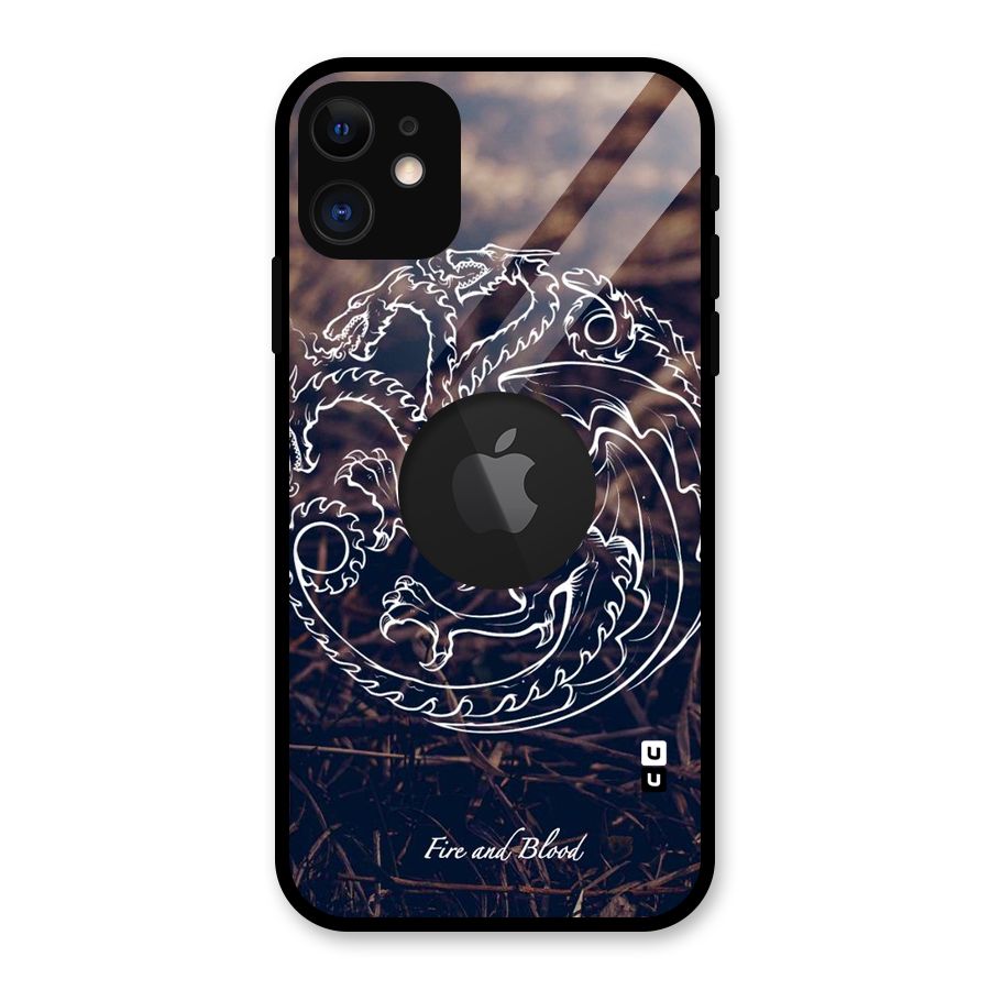 White Circle Glass Back Case for iPhone 11 Logo Cut