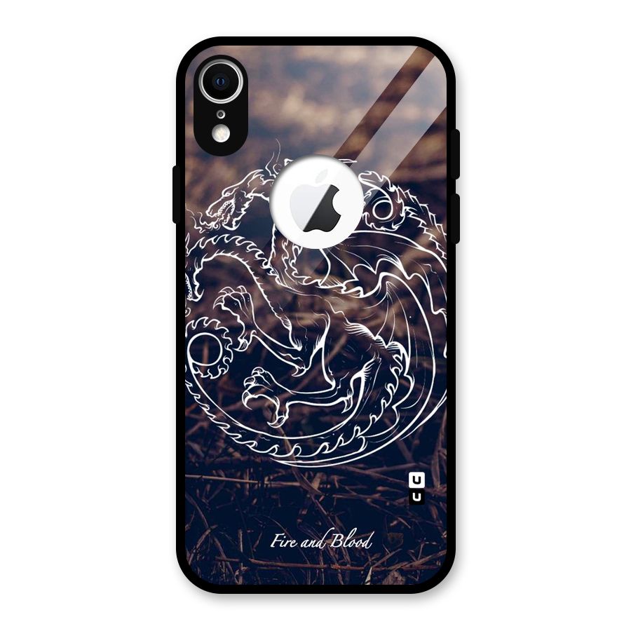 White Circle Glass Back Case for iPhone XR Logo Cut