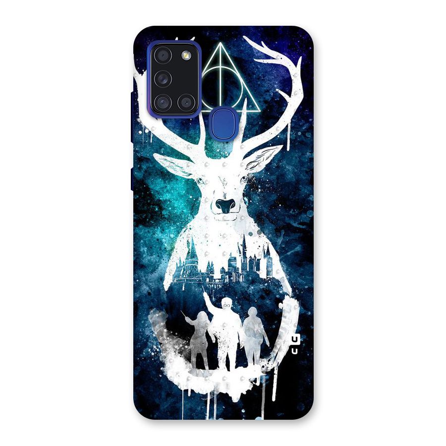 White Deer Back Case for Galaxy A21s