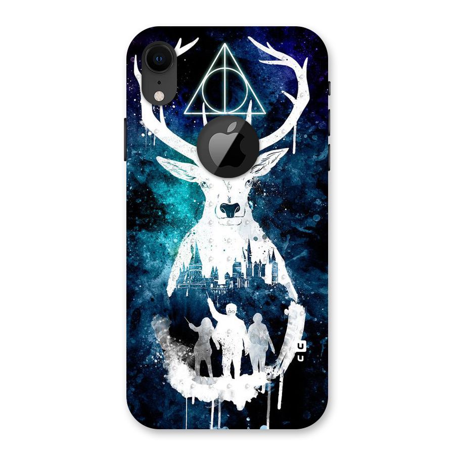White Deer Back Case for iPhone XR Logo Cut