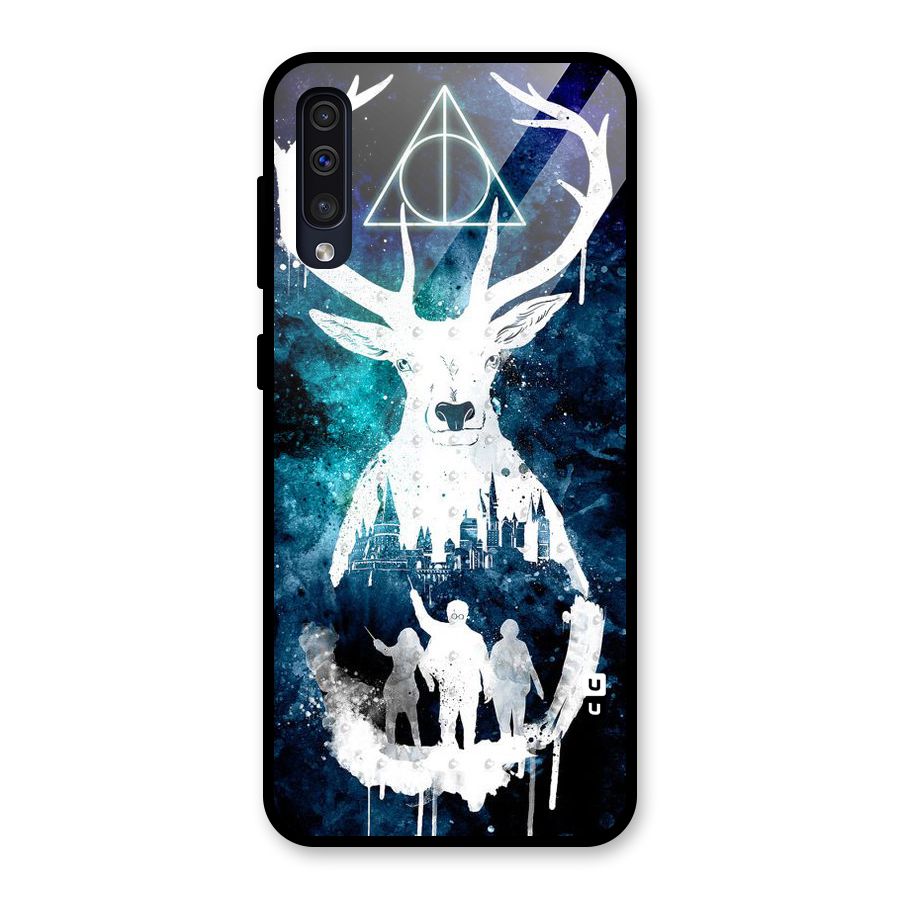 White Deer Glass Back Case for Galaxy A30s