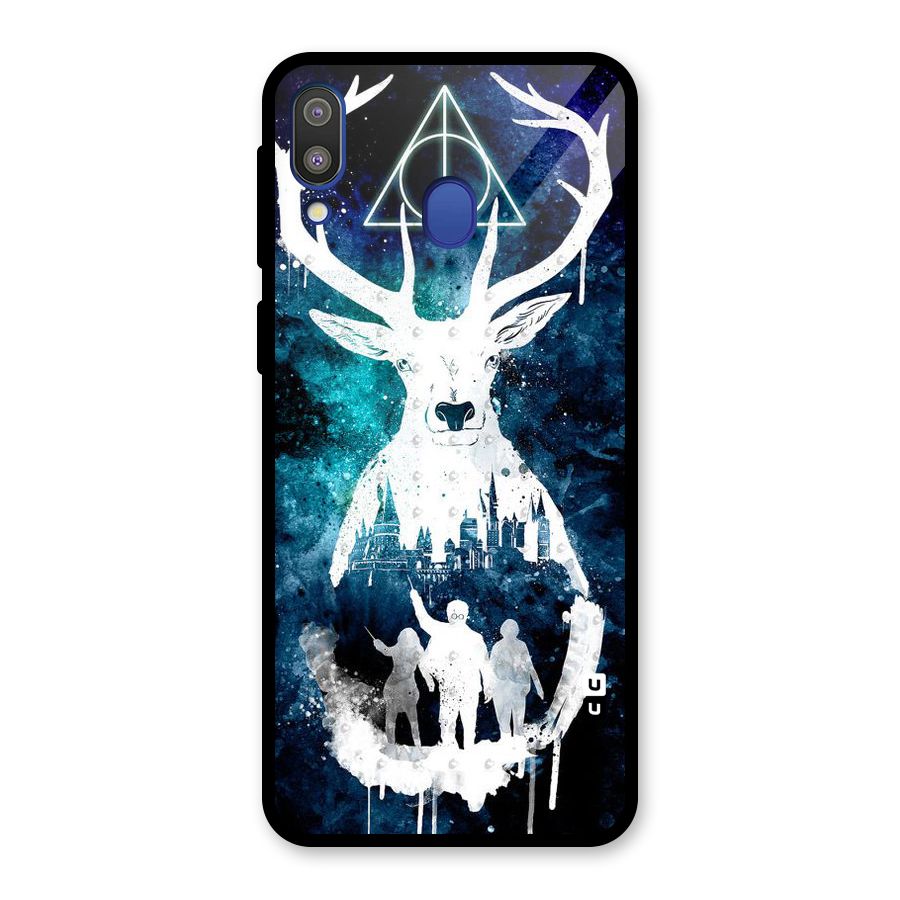 White Deer Glass Back Case for Galaxy M20