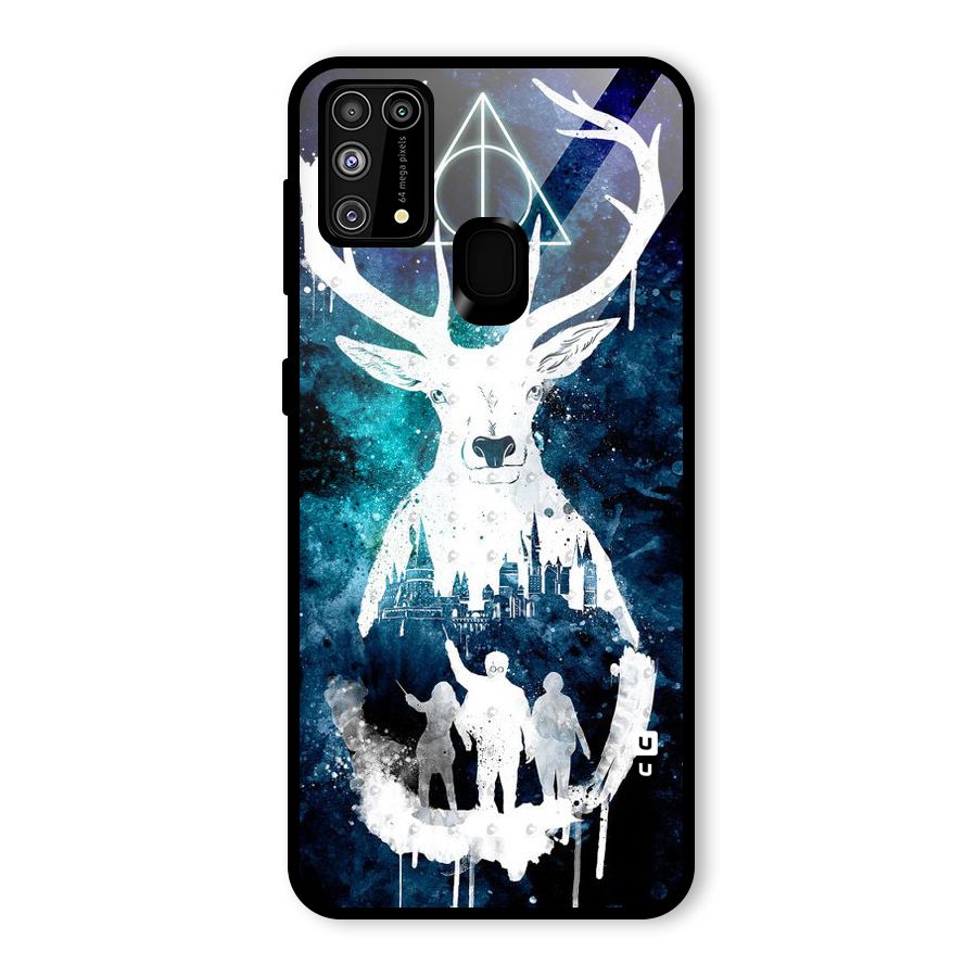 White Deer Glass Back Case for Galaxy M31