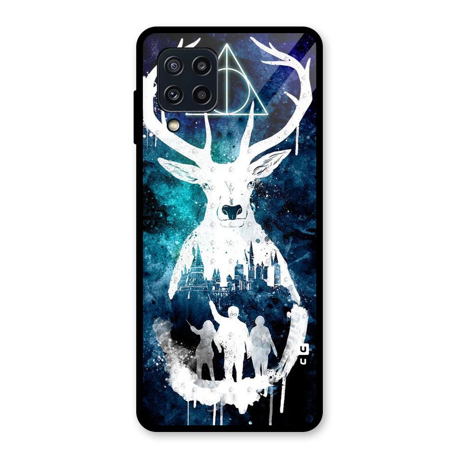White Deer Glass Back Case for Galaxy M32