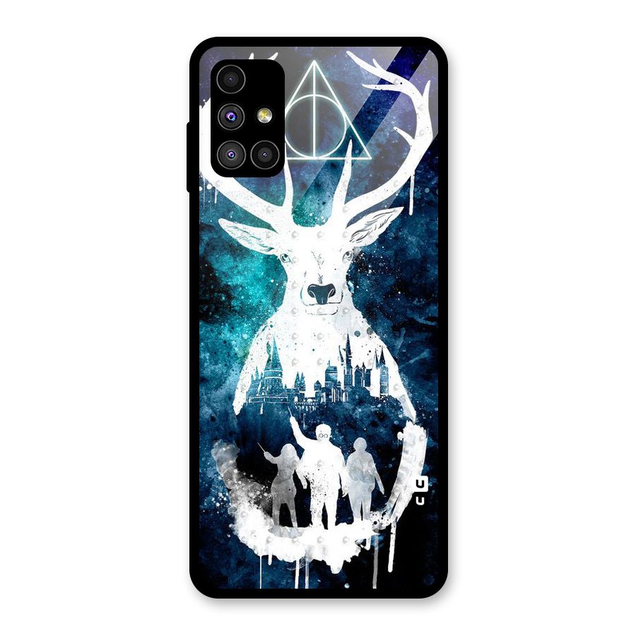 White Deer Glass Back Case for Galaxy M51