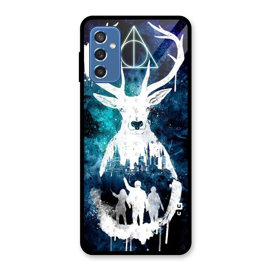 White Deer Glass Back Case for Galaxy M52 5G