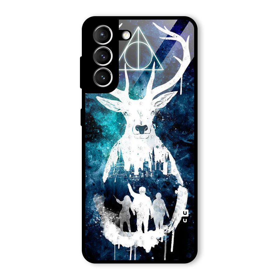 White Deer Glass Back Case for Galaxy S21 5G