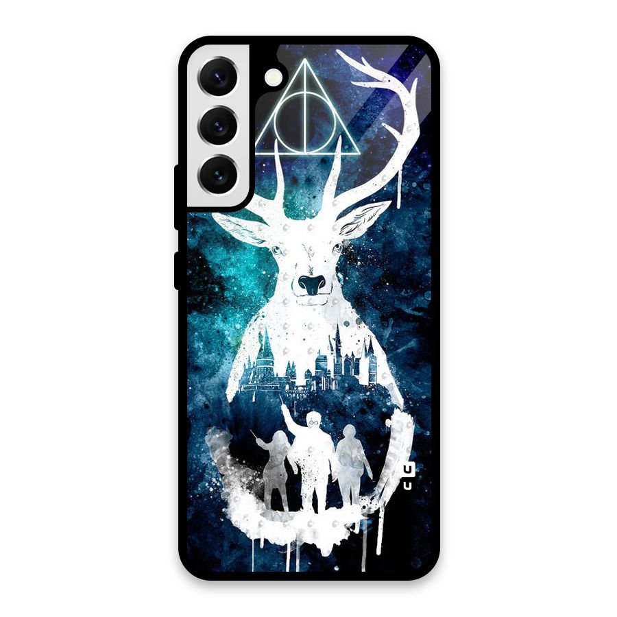 White Deer Glass Back Case for Galaxy S22 Plus 5G