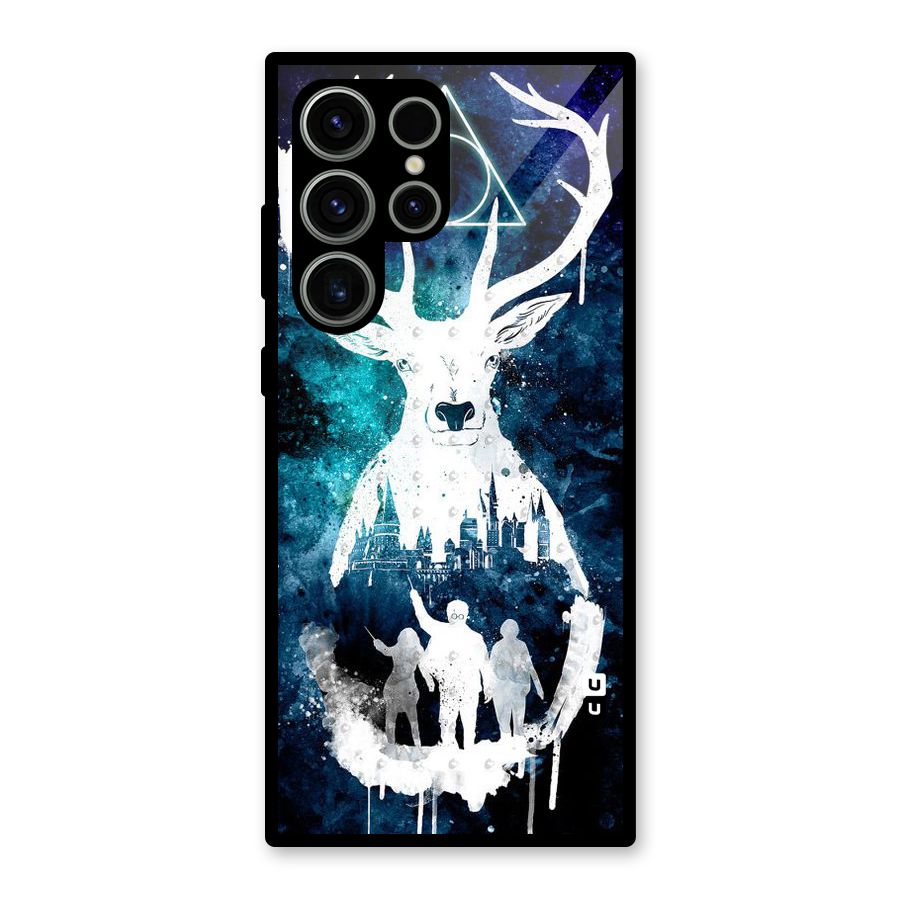 White Deer Glass Back Case for Galaxy S23 Ultra