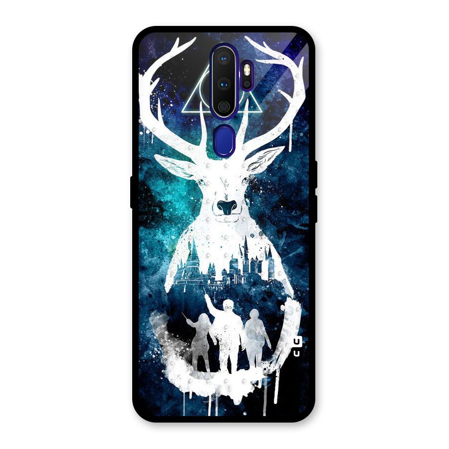 White Deer Glass Back Case for Oppo A9 (2020)