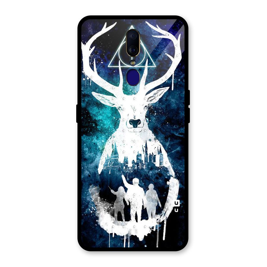 White Deer Glass Back Case for Oppo F11