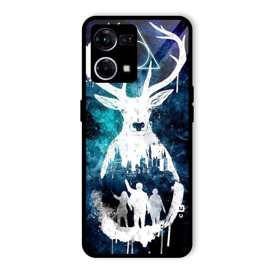 White Deer Glass Back Case for Oppo F21 Pro 4G