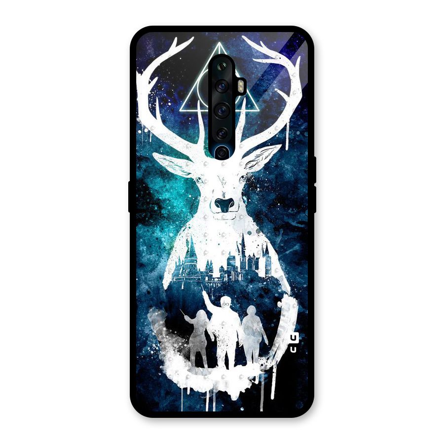 White Deer Glass Back Case for Oppo Reno2 F