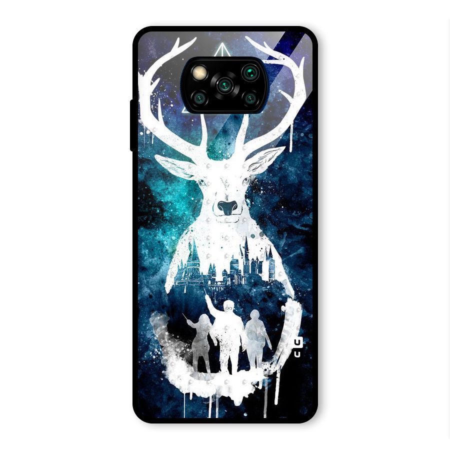 White Deer Glass Back Case for Poco X3 Pro