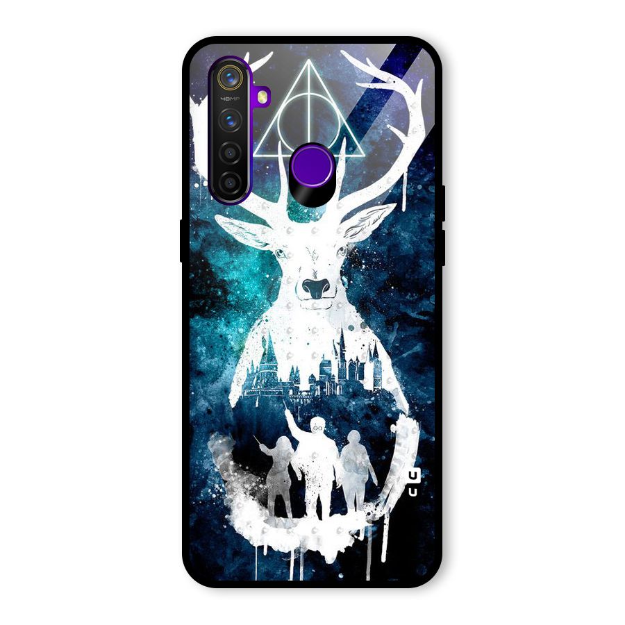 White Deer Glass Back Case for Realme 5 Pro